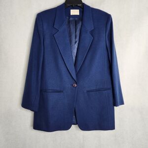 Vintage Pendleton Blazer Women’s Size 12 Blue Wool Made in USA